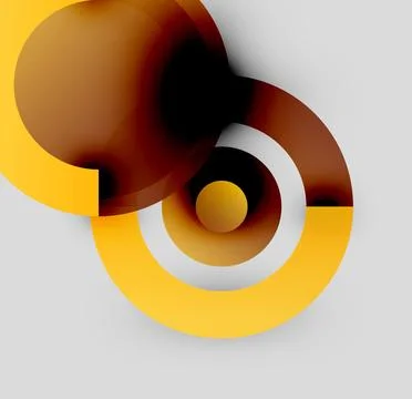 Abstract design features overlapping circles, warm colors, neutral background. Stock Illustration
