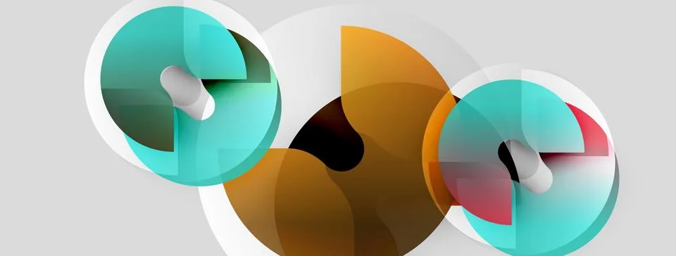 Abstract design features overlapping circles, vibrant colors, modern aesthetic. 스톡 일러스트