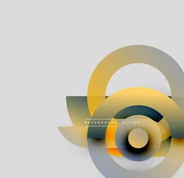 Abstract design features overlapping circles, gradients. Modern aesthetic, muted 스톡 일러스트