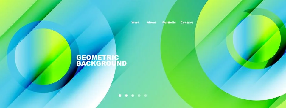 Abstract design features overlapping circles, vibrant colors. Modern aestheti Stock Illustration