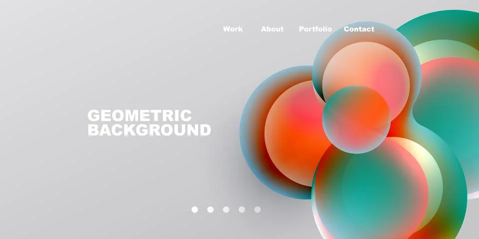 Abstract design features overlapping circles, gradients. Minimalist style wit Stock Illustration