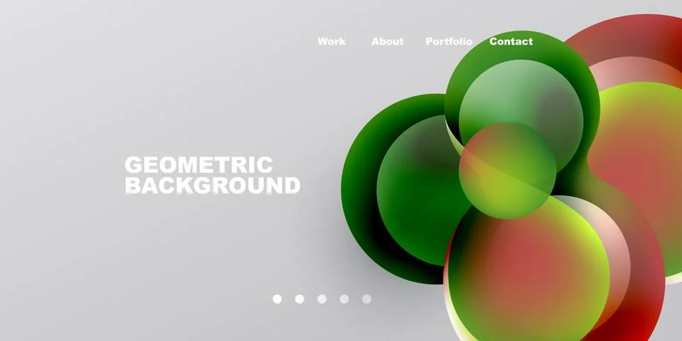 Abstract design features overlapping circles, gradients. Minimalist aesthetic Stock Illustration