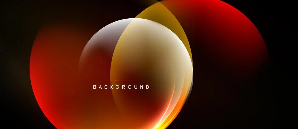 Abstract design features overlapping circles. Warm colors dominate, creating Stock Illustration