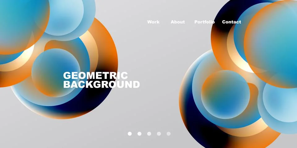 Abstract design features overlapping circles, gradients. Modern aesthetic wit Stock Illustration