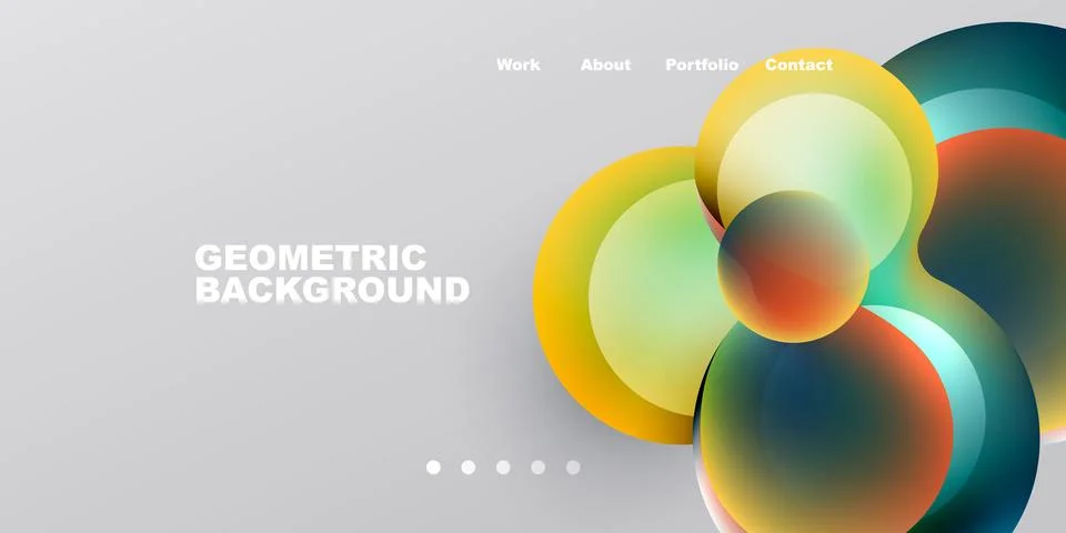 Abstract design features overlapping circles, vibrant colors, gradient effect Stock Illustration