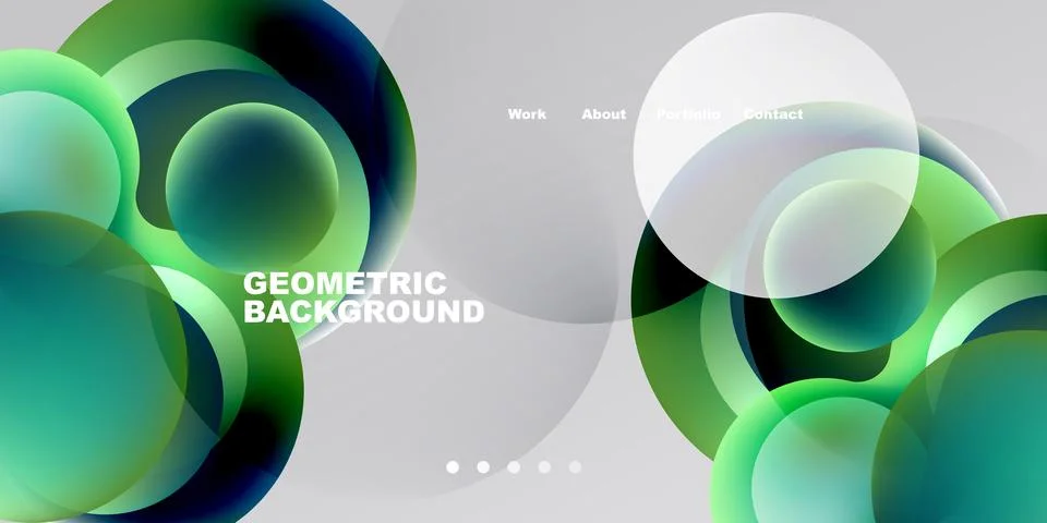 Abstract design features overlapping circles, gradients. Dark background Stock Illustration