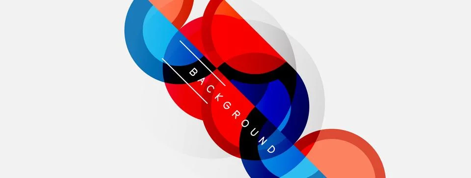 Abstract design features overlapping circles, vibrant colors, diagonal lines. 스톡 일러스트