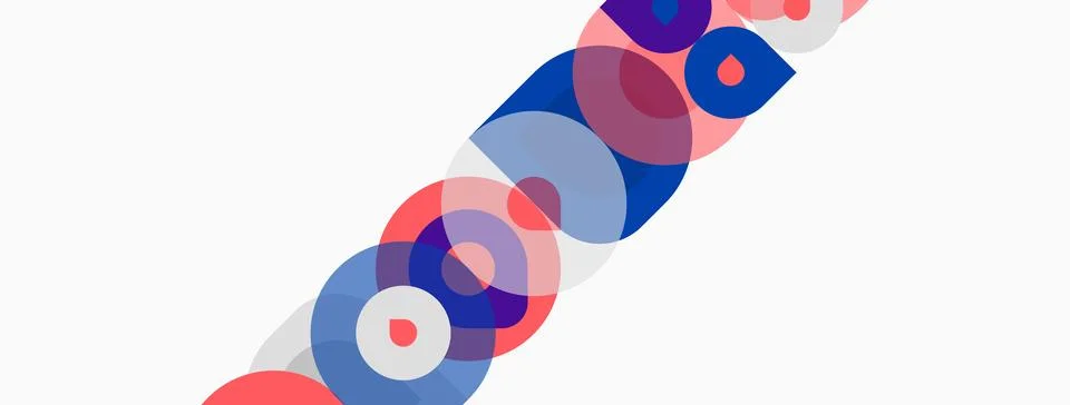 Abstract design features overlapping circles, vibrant colors, diagonal 스톡 일러스트