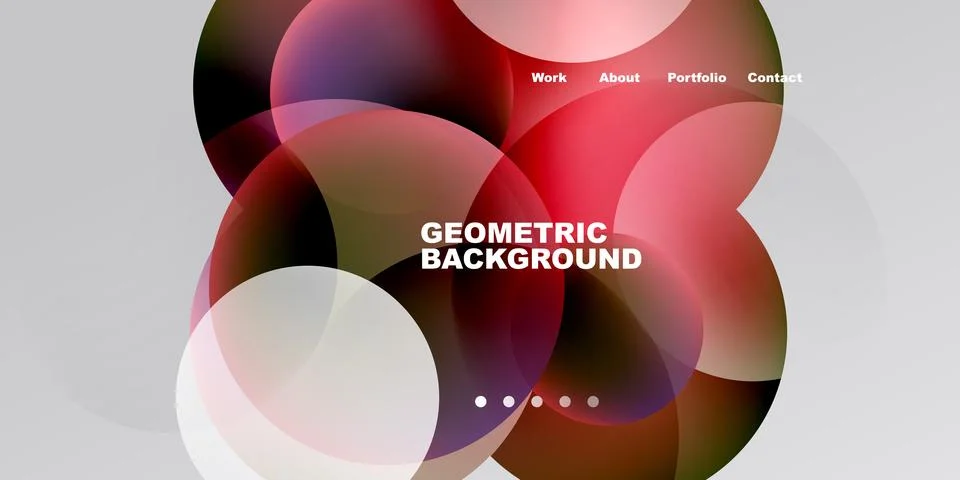 Abstract design features overlapping circles, vibrant colors, text elements. 스톡 일러스트