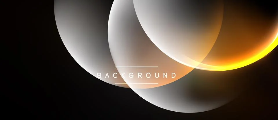 Abstract design features overlapping circles, gradients. Warm tones contrast Ilustración de archivo