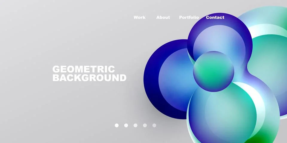 Abstract design features overlapping circles, gradients, text elements. 스톡 일러스트