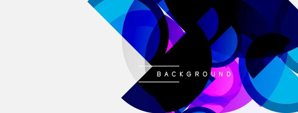 Abstract design features overlapping circles, vibrant colors, diagonal line. 스톡 일러스트