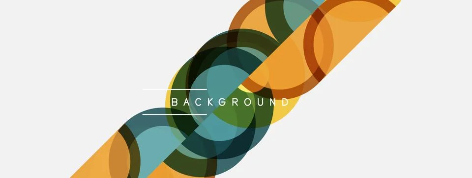 Abstract design features overlapping circles, diagonal lines. Colors include 스톡 일러스트