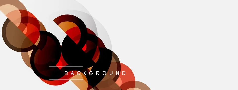 Abstract design features overlapping circles, warm colors, white space. Moder 스톡 일러스트