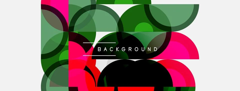 Abstract design features overlapping circles, vibrant colors. Text reads Stock Illustration