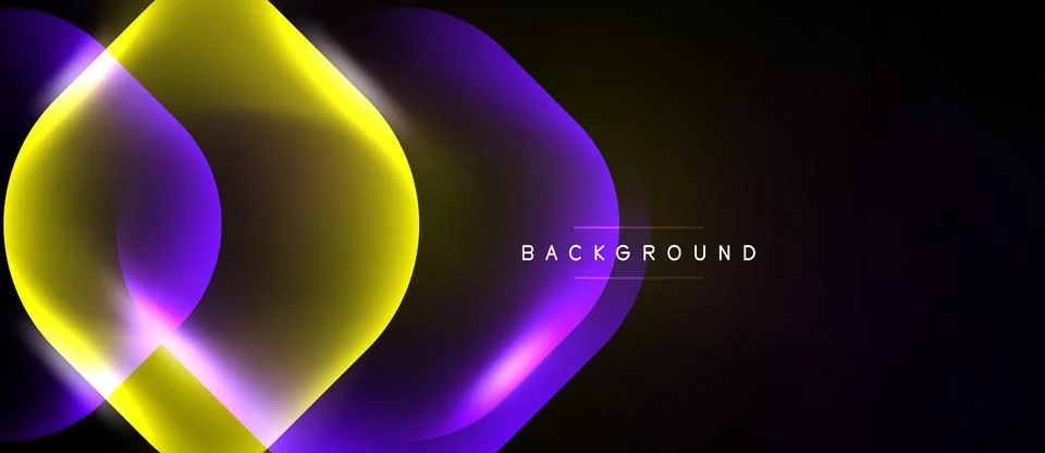 Abstract design features overlapping circles, vibrant yellow, purple hues. Da Stockillustratie