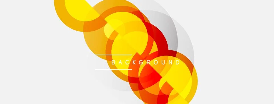 Abstract design features overlapping circles, squares. Warm colors dominate, 스톡 일러스트
