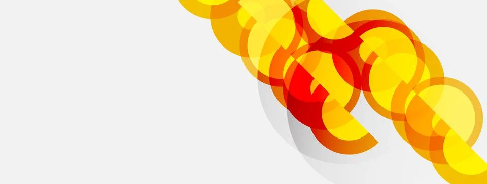 Abstract design features overlapping circles, warm colors, gradient effect. Stockillustratie