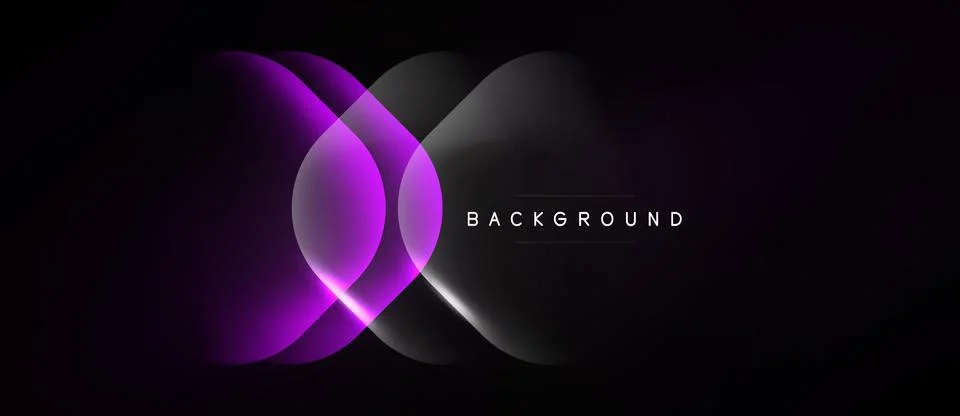 Abstract design features overlapping circles, purple, white hues. Dark Stockillustratie