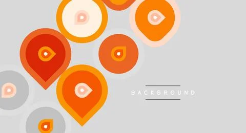 Abstract design features overlapping circles, varied orange hues, gray back.. Stock Illustration