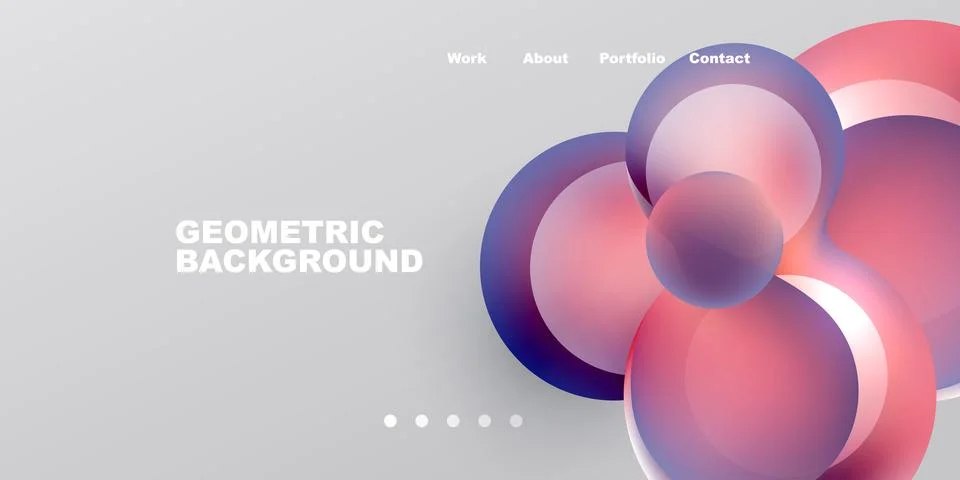 Abstract design features overlapping circles, gradient colors, text elements. Stock Illustration