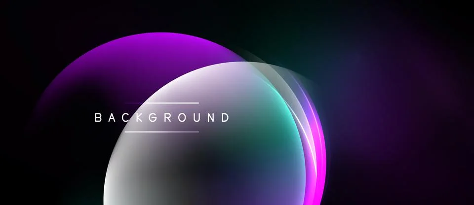 Abstract design features overlapping colorful circles. Gradient shades blend Stock Illustration