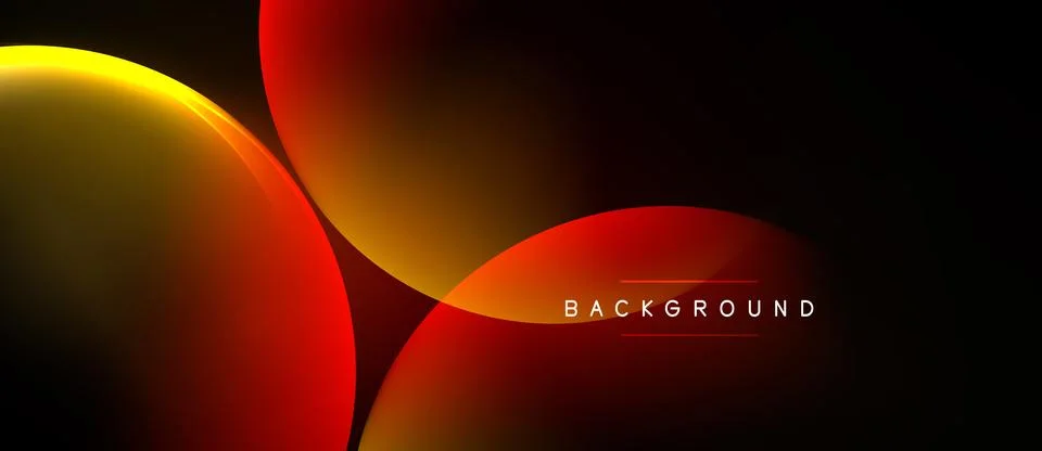 Abstract design features overlapping colorful circles. Gradient shades Illustrazione stock