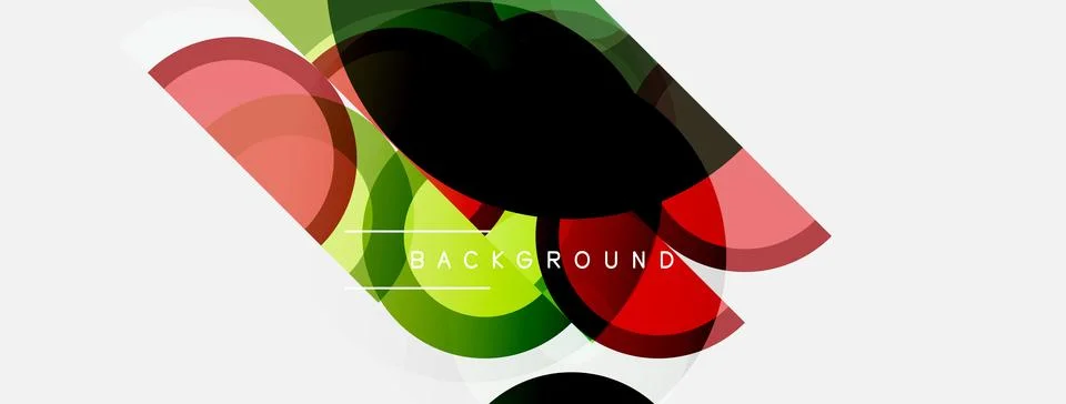 Abstract design features overlapping colorful shapes. Gradient fills create Stockillustratie