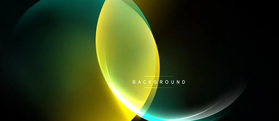 Abstract design features overlapping colorful circles. Gradient shades create Stock Illustration
