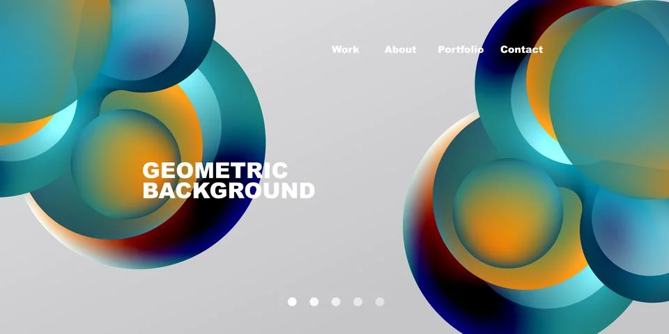 Abstract design features overlapping colorful circles. Gradient shades create Stock Illustration