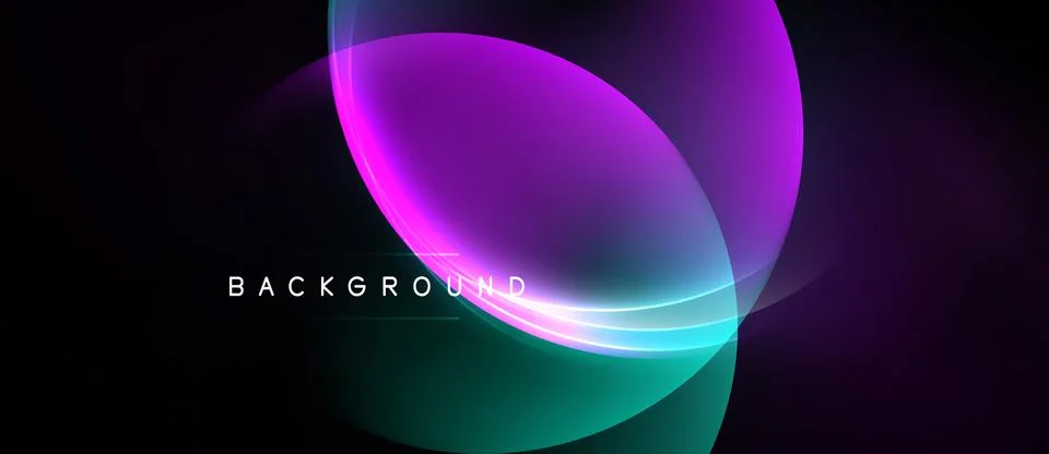 Abstract design features overlapping colorful circles. Gradient shades Ilustración de archivo