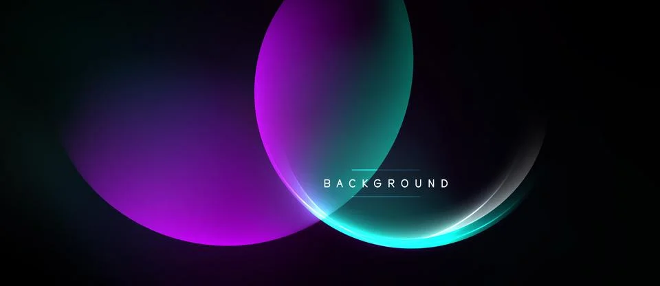 Abstract design features overlapping colorful circles. Gradient shades Ilustración de archivo