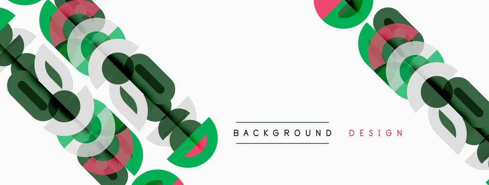 Abstract design features overlapping colorful shapes. Minimalist style with.. Stock Illustration
