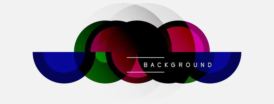 Abstract design features overlapping colorful circles, text reads background. Stock Illustration