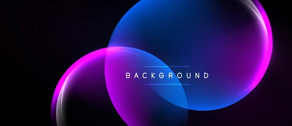 Abstract design features overlapping colorful circles. Gradient shades blend Ilustración de archivo