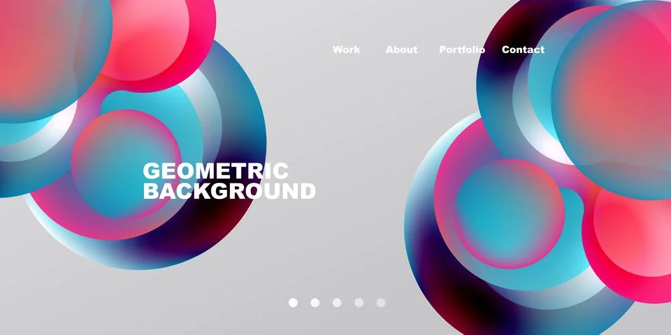 Abstract design features overlapping colorful circles. Gradient shades create Stock Illustration