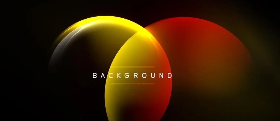 Abstract design features overlapping colorful circles. Gradient shades create Ilustración de archivo