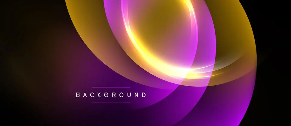 Abstract design features overlapping colorful curves. Gradient shades trans.. Stock Illustration