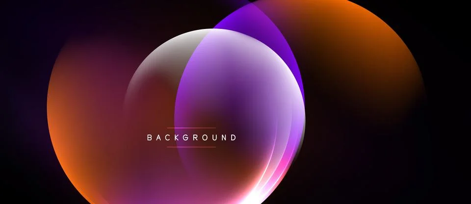 Abstract design features overlapping colorful circles. Gradient shades Stock Illustration