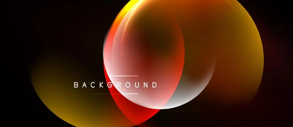Abstract design features overlapping colorful circles. Gradient shades create Stock Illustration