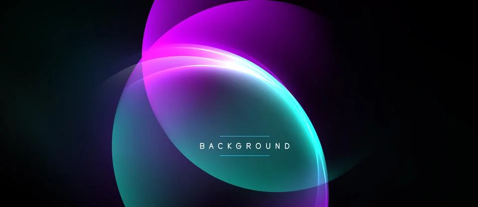 Abstract design features overlapping colorful circles. Gradient transitions Stock Illustration