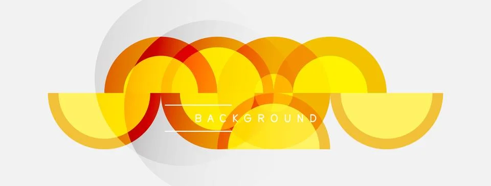 Abstract design features overlapping colorful circles. Gradient shades create Stock Illustration