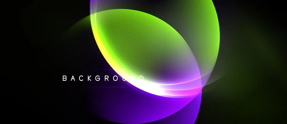 Abstract design features overlapping colorful circles. Vivid gradients create Stock Illustration
