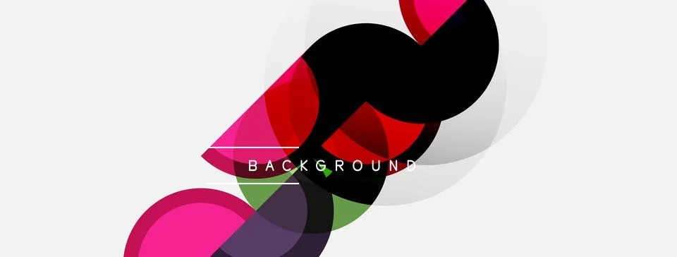 Abstract design features overlapping colorful shapes. Minimalist composition Stock Illustration