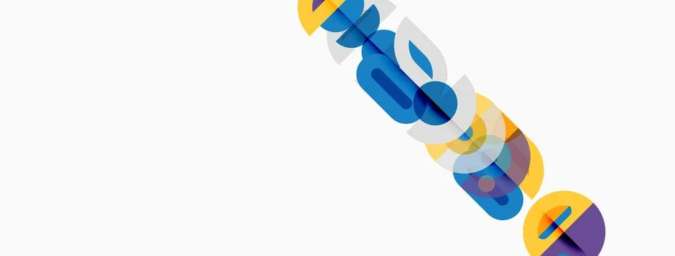 Abstract design features overlapping colorful circles forming chain links. Stock Illustration