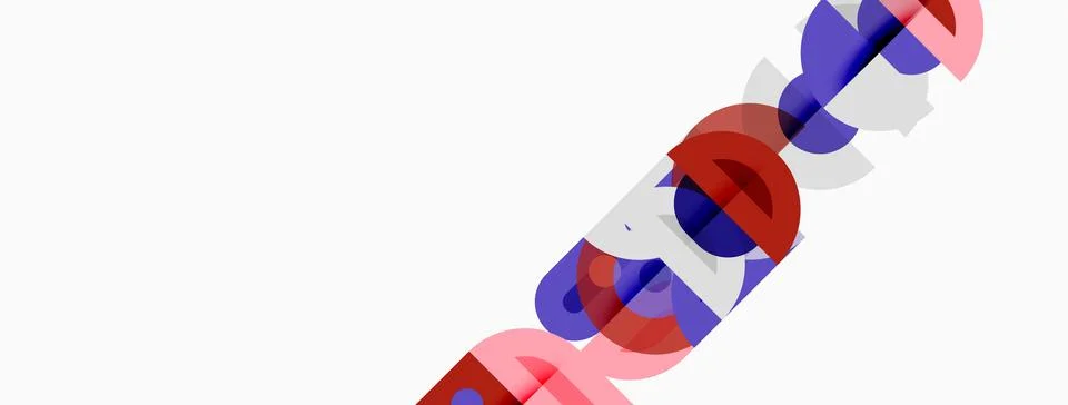 Abstract design features overlapping colorful letterforms. Diagonal compositi Stock Illustration