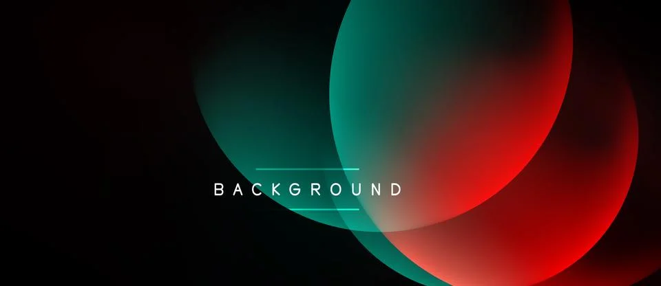 Abstract design features overlapping colorful circles. Gradient shades Stock Illustration