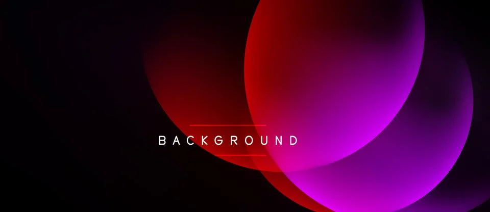 Abstract design features overlapping colorful circles. Gradient shades Stock Illustration