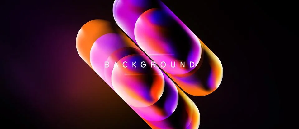 Abstract design features overlapping colorful ovals. Gradient hues blend or.. Stock-Illustration