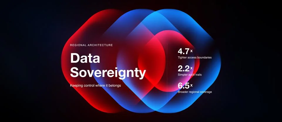 Abstract design features overlapping colorful circles. Text highlights data Stock Illustration
